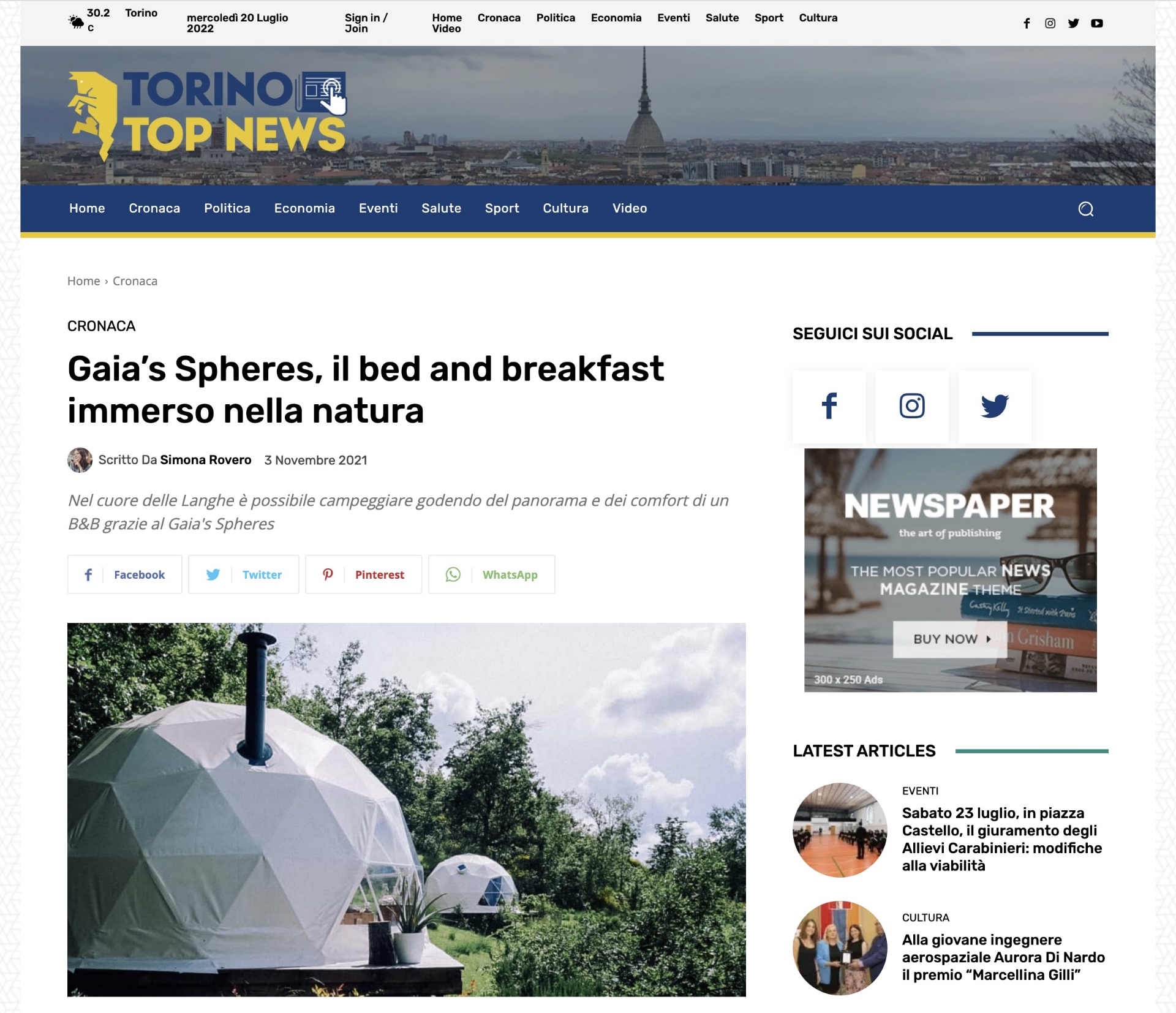 3 novembre 2021 – Torino Top News